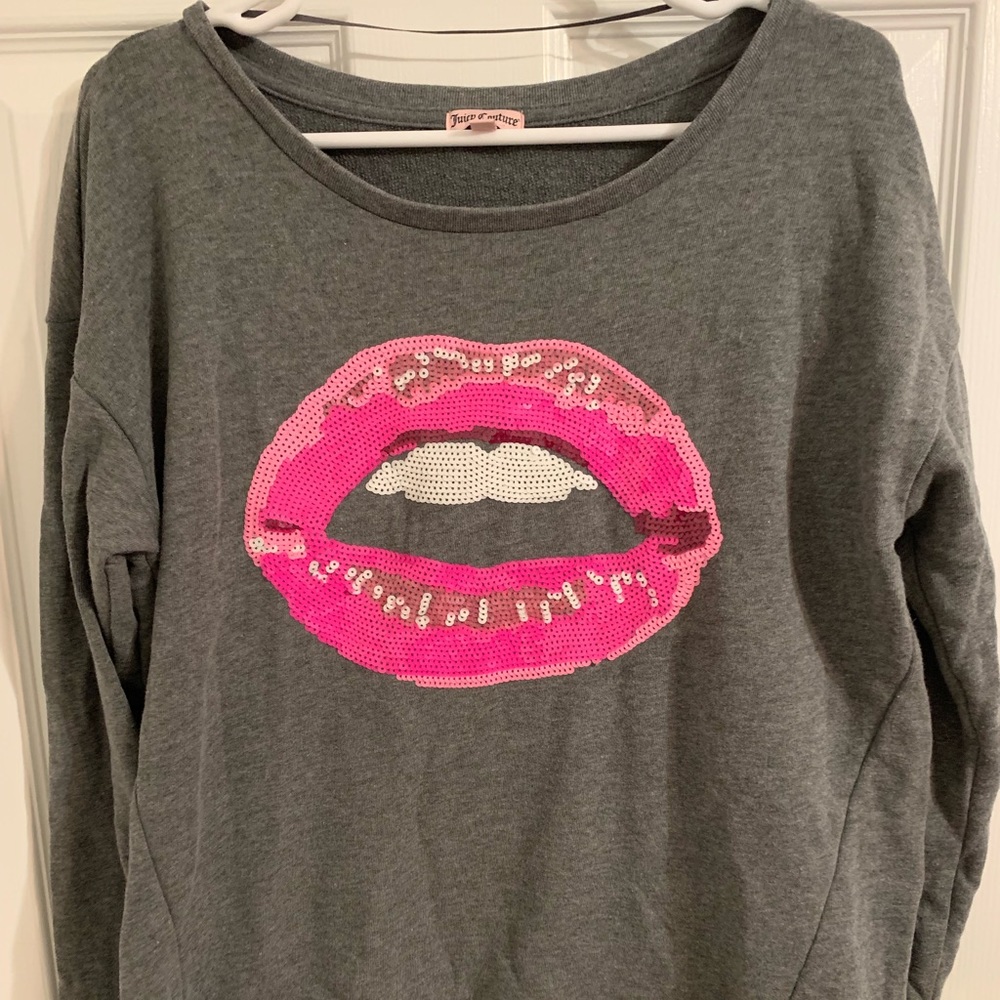 Juicy Couture sequin lip sweatshirt